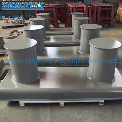 100 ‰ 800 mm breed-basis dubbel-bits mooring bollard GB/T 554-2008 Type A voor scheepsmooring