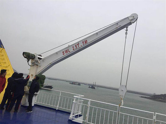 3T 5m Elektrische Vaste Boom die Crane With Tower Ship Deck-Materiaal zwenken