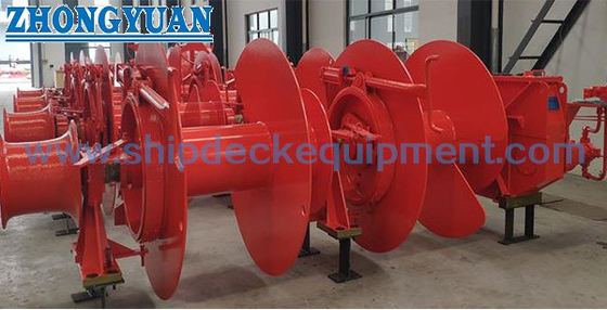 Elektrische hydraulische mooringwinch met dubbele trommel, enkel draaiend einde