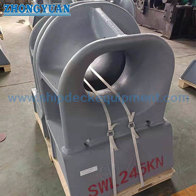 Bulwark Mounted Mooring Chock JIS F 2007 Type A Oval Opening Cast Steel Rope Guide